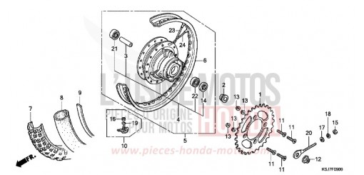 REAR WHEEL CRF100FC de 2012